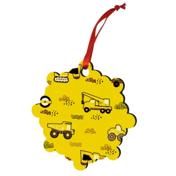 Αμαξάκια φορτωτές και μπουλντόζες, Στολίδι Χριστουγεννιάτικο στολίδι snowflake ξύλινο 7.5cm