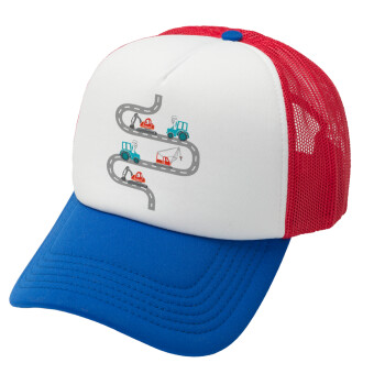 Αμαξάκια στον δρόμο, Καπέλο Soft Trucker με Δίχτυ Red/Blue/White 
