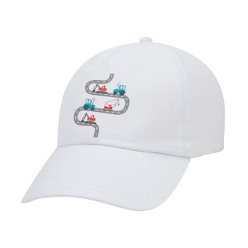 Αμαξάκια στον δρόμο, Καπέλο Ενηλίκων Baseball Λευκό 5-φύλλο (POLYESTER, ΕΝΗΛΙΚΩΝ, UNISEX, ONE SIZE)