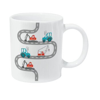 excavator along road, Κούπα Giga, κεραμική, 590ml