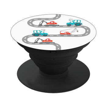 excavator along road, Phone Holders Stand  Black Hand-held Mobile Phone Holder