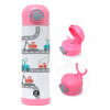 Children's hot water bottle, stainless steel, with safety straw, PINK (500ml)