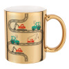 Mug ceramic, gold mirror, 330ml