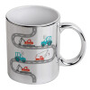Mug ceramic, silver mirror, 330ml