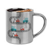 Double-wall metal cup for espresso (220ml)