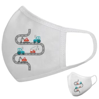 Αμαξάκια στον δρόμο, Μάσκα υφασμάτινη υψηλής άνεσης παιδική (Δώρο πλαστική θήκη)