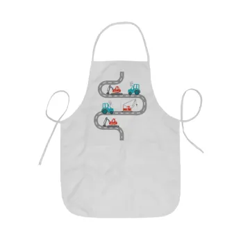 excavator along road, Ποδιά Σεφ ολόσωμη κοντή  Παιδική (44x62cm)