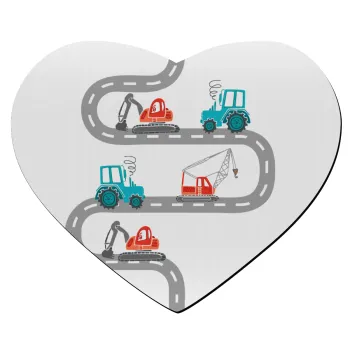 Αμαξάκια στον δρόμο, Mousepad καρδιά 23x20cm