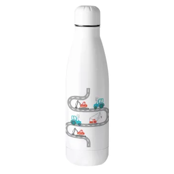 excavator along road, Metal mug thermos (Stainless steel), 500ml