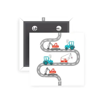 excavator along road, Κονκάρδα παραμάνα τετράγωνη 5x5cm