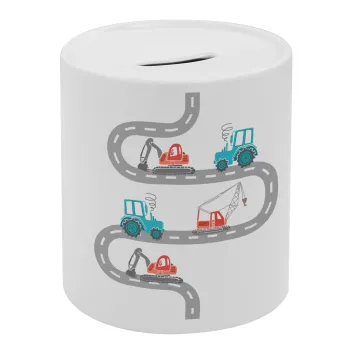 Αμαξάκια στον δρόμο, Κουμπαράς πορσελάνης με τάπα