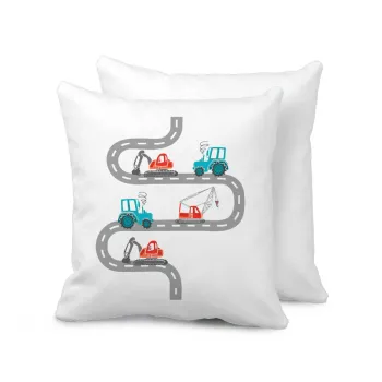 Αμαξάκια στον δρόμο, Μαξιλάρι καναπέ 40x40cm περιέχεται το  γέμισμα