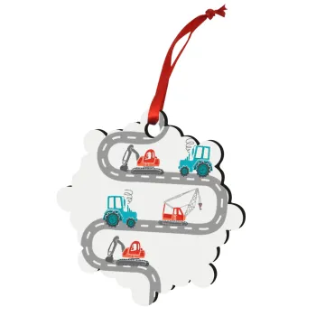 Αμαξάκια στον δρόμο, Στολίδι Χριστουγεννιάτικο στολίδι snowflake ξύλινο 7.5cm