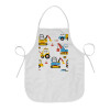 Hand drawing building truck, Chef Apron Short Full Length Adult (63x75cm)
