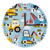 Hand drawing building truck, Wooden wall clock (20cm)