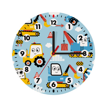 Hand drawing building truck, Wooden wall clock (20cm)