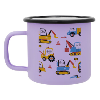 Hand drawing building truck, Κούπα Μεταλλική εμαγιέ ΜΑΤ Light Pastel Purple 360ml