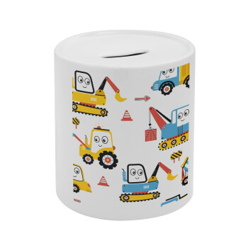 Hand drawing building truck, Κουμπαράς πορσελάνης με τάπα