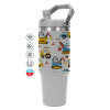 GREY color, 890ml (30oz) stainless Steel Tumbler with Handle