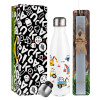 Easter candle, metallic white thermos bottle (500ml) & aromatic flat candle (30cm) (GRAY)