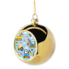 Golden Christmas tree ball ornament 8cm