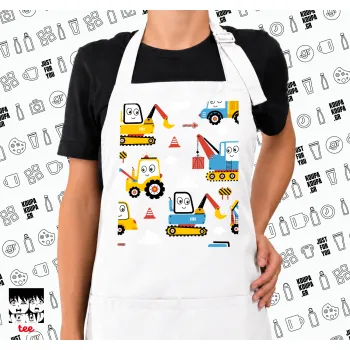 Hand drawing building truck, Ποδιά μακριά Σεφ ολόσωμη με τσέπες white (ΕΝΗΛΙΚΩΝ)