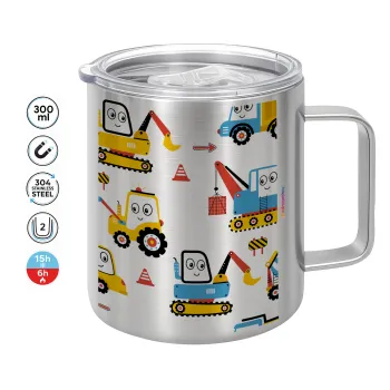Hand drawing building truck, Mug Stainless steel double wall 300ml
