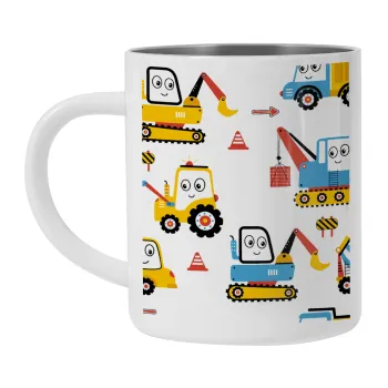Hand drawing building truck, Mug Stainless steel double wall 300ml