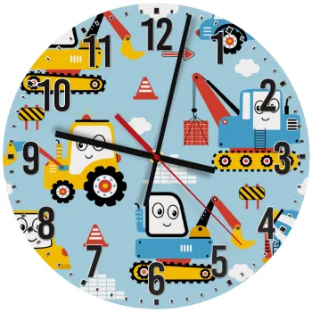 Hand drawing building truck, Ρολόι τοίχου ξύλινο (30cm)