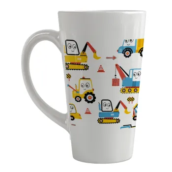 Hand drawing building truck, Κούπα κωνική Latte Μεγάλη, κεραμική, 450ml