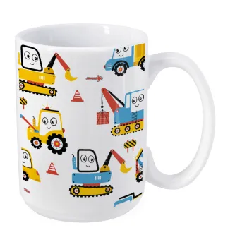 Hand drawing building truck, Κούπα Mega, κεραμική, 450ml