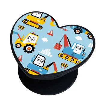 Hand drawing building truck, Phone Holders Stand  καρδιά Μαύρο Βάση Στήριξης Κινητού στο Χέρι