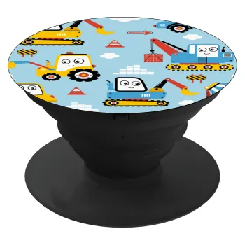 Hand drawing building truck, Phone Holders Stand  Black Hand-held Mobile Phone Holder