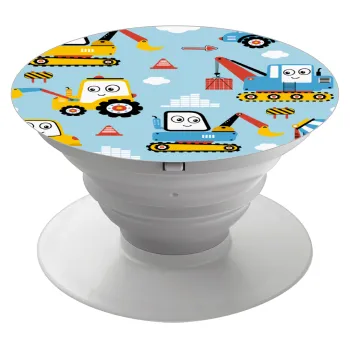 Hand drawing building truck, Phone Holders Stand  White Hand-held Mobile Phone Holder