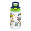 Παιδικό παγούρι θερμό, ανοξείδωτο, με καλαμάκι ασφαλείας, πράσινο/μπλε (350ml)