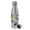 Metallic water bottle, stainless steel, 750ml
