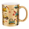 Mug ceramic, gold mirror, 330ml