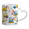 Mug heart handle, ceramic, 330ml