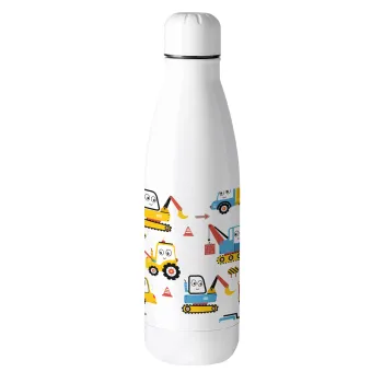 Hand drawing building truck, Metal mug thermos (Stainless steel), 500ml