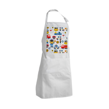 Rescue team cartoon, Adult Chef Apron (with sliders and 2 pockets)