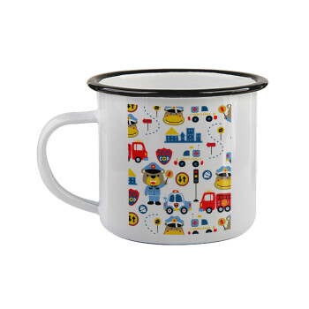 Rescue team cartoon, Κούπα εμαγιέ με μαύρο χείλος 360ml