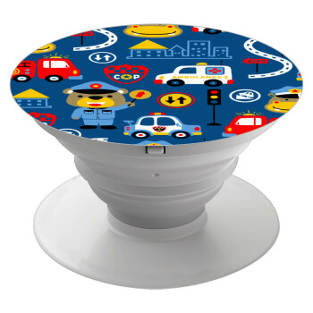 Rescue team cartoon, Phone Holders Stand  White Hand-held Mobile Phone Holder