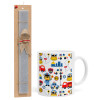 Easter Set, Ceramic Cup (330ml) & Easter aromatic flat candle (30cm) (GRAY)