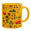 Ceramic coffee mug yellow, 330ml