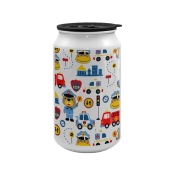 Rescue team cartoon, Κούπα ταξιδιού μεταλλική με καπάκι (tin-can) 500ml