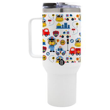Rescue team cartoon, Mega Stainless steel Tumbler with lid, double wall 1,2L