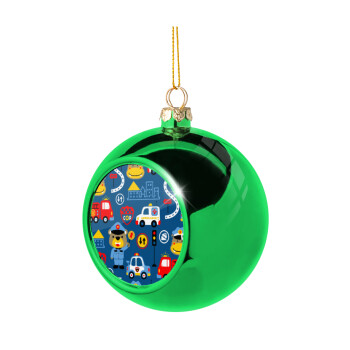 Rescue team cartoon, Χριστουγεννιάτικη μπάλα δένδρου Πράσινη 8cm