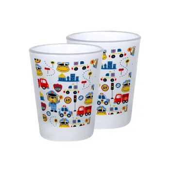 Rescue team cartoon, Σφηνοπότηρα γυάλινα 45ml του πάγου (2 τεμάχια)