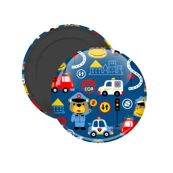 Rescue team cartoon, Μαγνητάκι ψυγείου στρογγυλό διάστασης 5cm