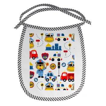 Rescue team cartoon, Σαλιάρα μωρού αλέκιαστη με κορδόνι Μαύρη